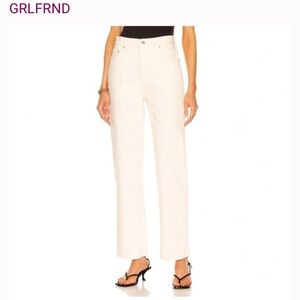 GRLFRND Amanda Mid Rise Loose Boyfriend Jeans Off White Women’s Size 26